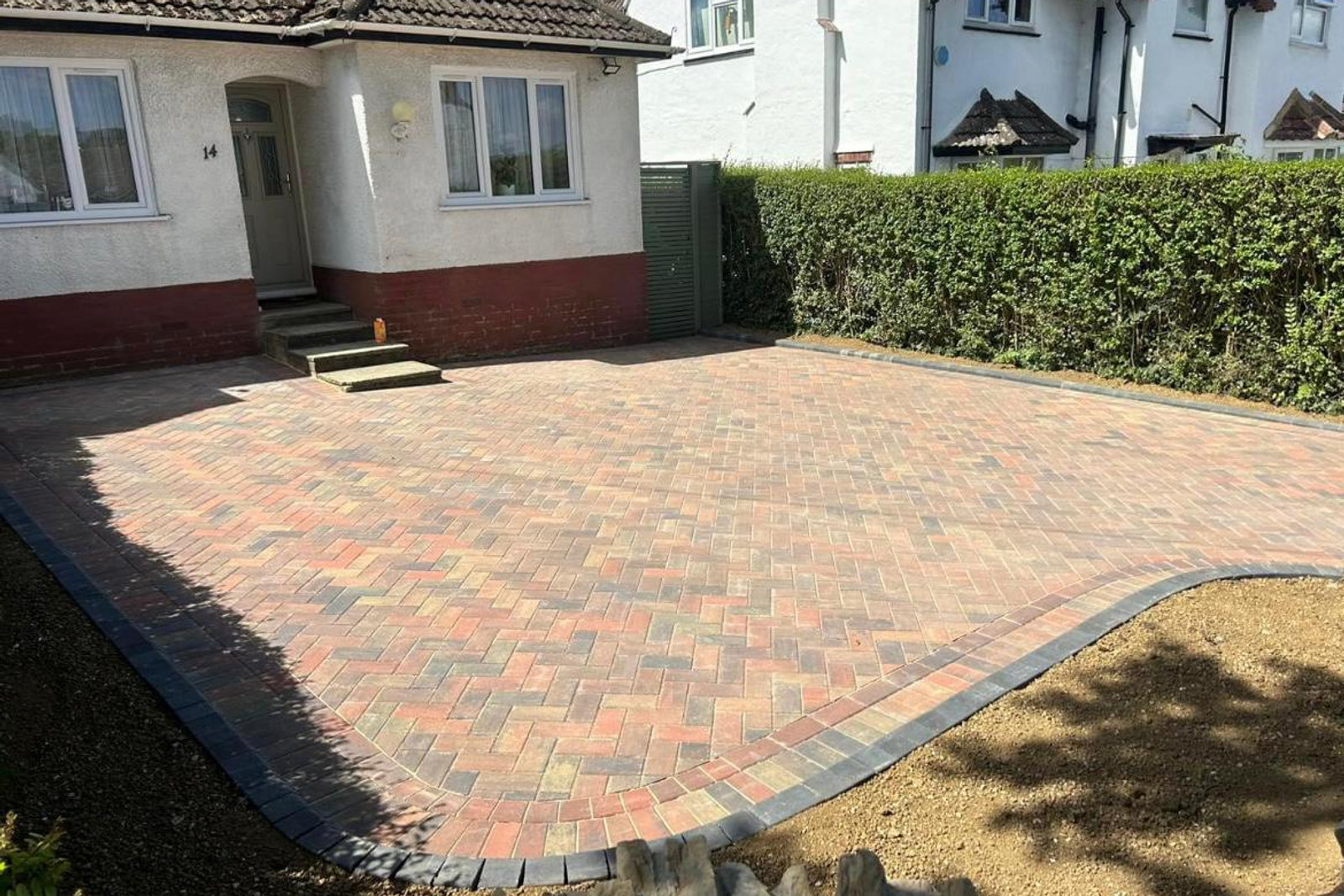 completed block paved driveway, project view 6