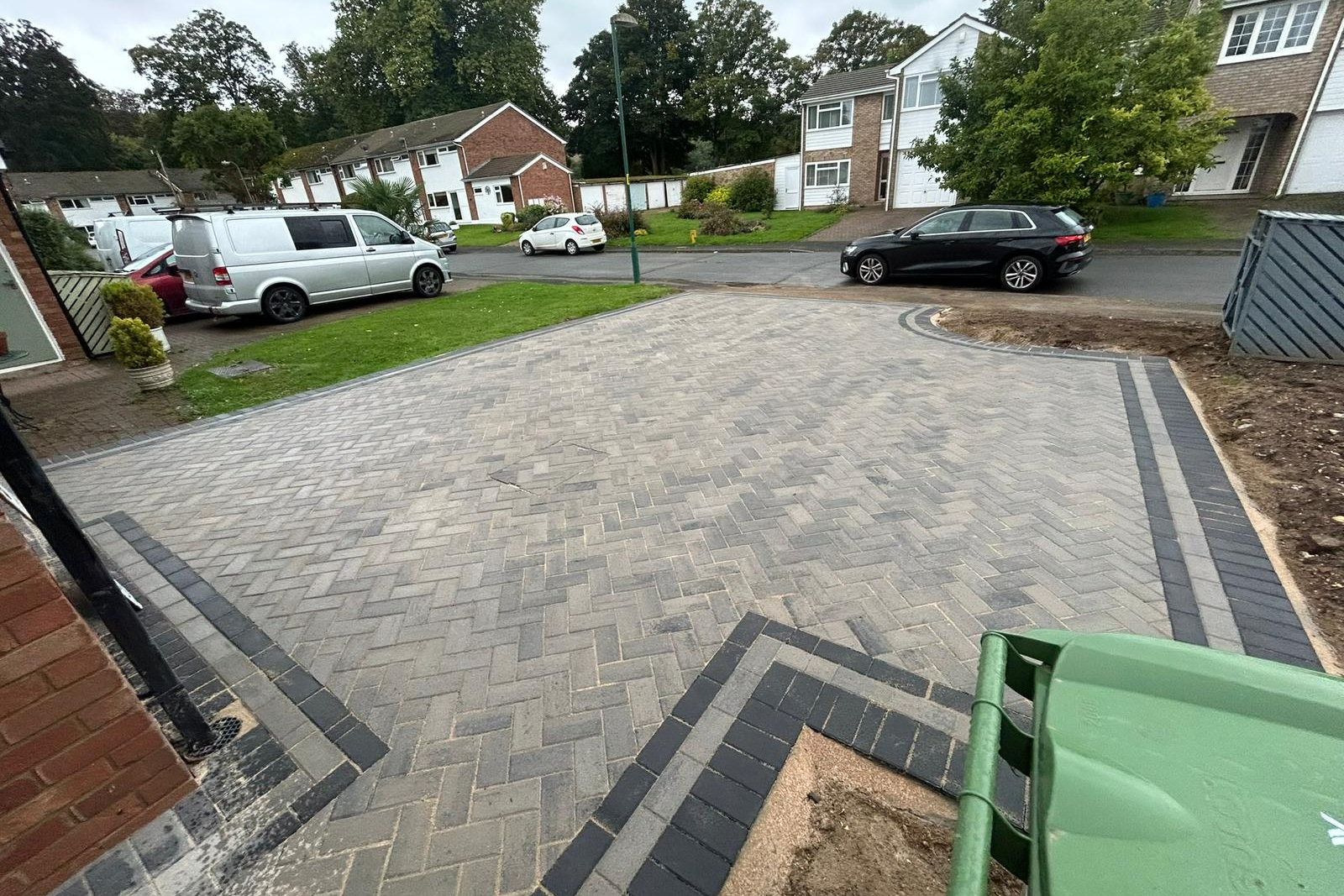 completed block paved driveway, project view 8